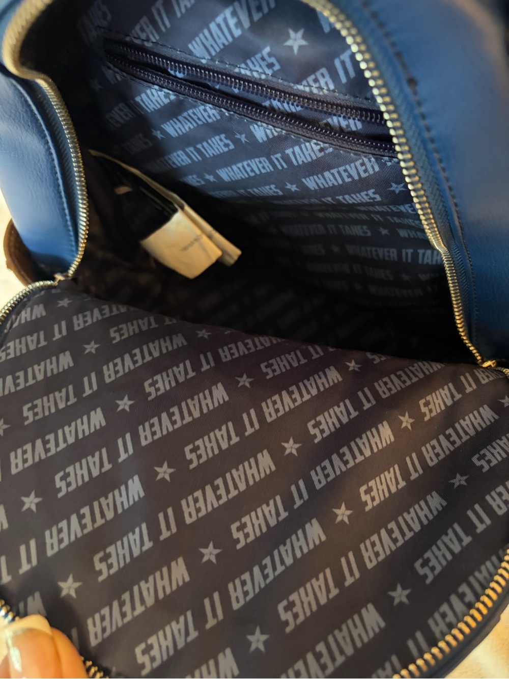 Captain America Themed Blue Backpack with Matching Wallet - Picture 6 of 8